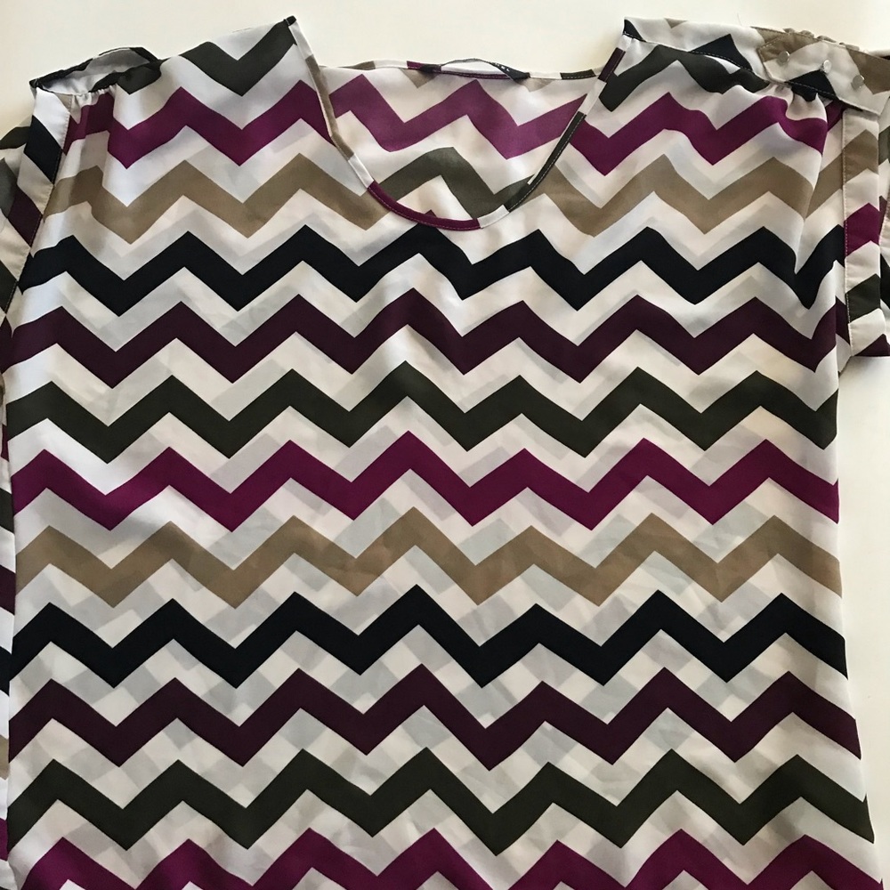 Zac & Rachel Multicolored Short Sleeve Blouse